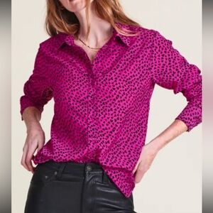 The Shirt by Rochelle Behrens Fuchsia and Black Button Down